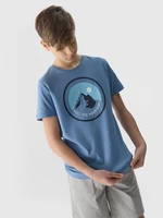 Chlapecké tričko z organické bavlny s potiskem - modré