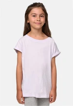 Dívčí organické tričko s prodlouženým ramenem soft lilac