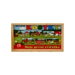 Kostky kubus Moje první zvířátka dřevo 15ks 20x13x5,2cm v dř