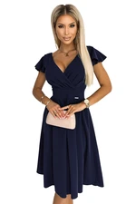Dress with neckline and short sleeves Numoco