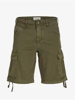 Khaki pánské cargo kraťasy Jack & Jones Cole - Pánské