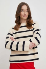 Bavlnený sveter Tommy Hilfiger béžová farba,teplý,WW0WW40751