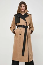 Trench kabát BOSS dámský, béžová barva, přechodný, 50505713