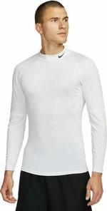 Nike Dri-Fit Fitness Mock-Neck Long-Sleeve Mens Top White/Black S Fitness póló