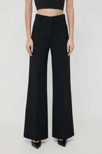 Kalhoty s příměsí vlny Victoria Beckham černá barva, široké, high waist, 1124WTR005115A