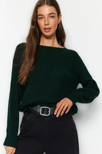 Trendyol Emerald Green Raglan Sweter z dzianiny