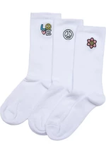 Peace Icon Socks 3-pack white