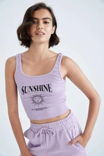 DEFACTO Fitted Crew Neck Mystic Printed Camisole Singlet