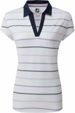 Footjoy Cap Sleeve Colour Block Womens Polo Shirt White/Navy S Polo košeľa