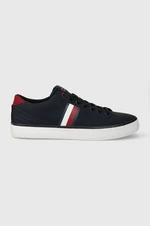 Tenisky Tommy Hilfiger TH HI VULC LOW STRIPES MESH pánske, tmavomodrá farba, FM0FM04946