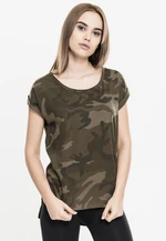 Women's T-shirt Camo Back Shaped Olive camo