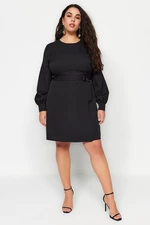 Trendyol Curve Black Belt Detailed Woven Dress