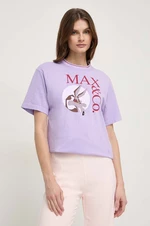 Bavlnené tričko MAX&Co. x CHUFY dámske, fialová farba, 2418971011200