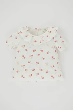 DEFACTO Regular Fit Flower Short Sleeve T-shirt
