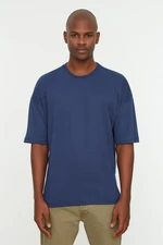 Trendyol Navy Blue Men's Basic Crew Neck Oversized/Wide Cut, Short Sleeved T-Shirt