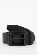 DEFACTO Men's Rectangle Buckle Faux Leather Classic Belt
