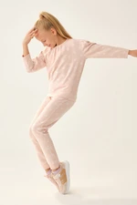 Dagi Pink Star Patterned Sweatshirt