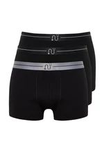 Trendyol 3-Pack Cotton Boxer with Black Pattern Elastic