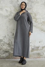 InStyle Ivona Hooded Sweater Dress - Anthracite