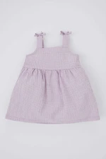 DEFACTO Baby Girl Checked Strap Crinkle Dress