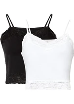 Cropped top s čipkou, dvojdielne balenie