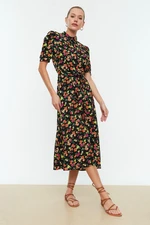 Női ruha Trendyol MultiColored BeltEd Shirt Dress