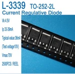 Free shipping 50pcs/lot Constant current diode 36mA for LED lamps L-3339 TO-252-2L IP 33-39MA