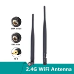 Top Performance 2.4G Rubber Duck Aerial 2400~2500Mhz Whip Omni WiFi External Antenna For Router With SMA Male TS9 Adapter