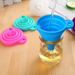 3pcs Retractable Long-neck Kitchen Funnel Folding Funnel Household Liquid Dispensing Oil Compartment Resistant High Temperatures