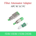 1PCS APC SC/FC/LC Fiber Attenuator 5DB-20DB Single-mode Fiber Optic Adapter APC Male to Female Connector 5DB/10DB/15DB/20DB
