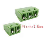20Pcs KF128-2P 3P 7.5mm Pitch 2/3 Pin PCB Screw Terminal Block Spliceable Plug-in Straight Connector 300V 10A Green