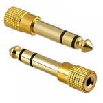 Gold 6.3mm 1/4" Male Plug to 3.5mm 1/8" Female Jack Stereo Headphone Audio Adapter Home Connectors Adapter Microphone Hot Sell