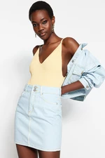 Trendyol Light Blue Waist Detail Mini Denim Skirt