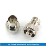 New RF BNC Connector BNC Female Extender Disc Nickel Plated Flat Q9 Brass Straight Coaxial RF Adapters