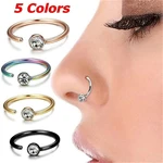 8mm Fashion Steel Nostril Nose Hoop Women Stud Ring Clip on Fake Piercing Body Nose Lip Rings Nose Ring Piercing Jewelry Gift