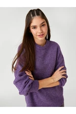 Koton Knit Sweter Okrągły Dekolt Długi Rękaw