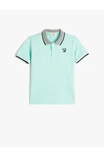 Koton Polo T-Shirt with Short Sleeves and Buttons, Embroidered Detail Cotton.