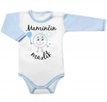 Body dlouhý rukáv s vtipným textem Baby Nellys, Maminčin mazlík, vel. 68 (3-6m)