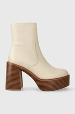 Kožené kotníkové boty Aldo Myrelle dámské, bílá barva, na podpatku, 13621066Myrelle