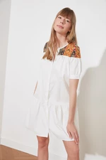 Trendyol White Shoulder Detail Shirt Dress