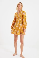Trendyol Yellow Floral Print Beach Dress