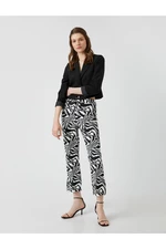 Koton Zebra vzorované kalhoty slim cut