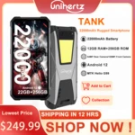 Unihertz TANK Rugged Night Vision Smartphone, Cell Phone, Mobile Phone, 22000 mAh, 8GB, 256GB, 108M Camera, 66W PD, Helio G99