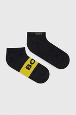 Ponožky BOSS 2-pak pánske,šedá farba,50467747