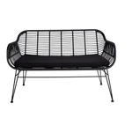 Czarna sofa ogrodowa ze sztucznego rattanu House Nordic Trieste