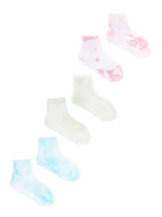 Yoclub Detské Dievčenské Bavlnené Ponožky po Členky Tie Dye 3-Pack SKS-0091U-0000