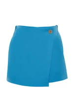 Trendyol Blue Woven Short Skirt with Buttons