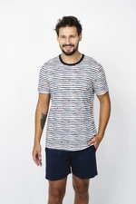 Men's Pampjamas Corfu, Short Sleeves, Shorts - Print/Navy Blue