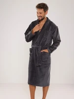 Men's bathrobe De Lafense 803 M-2XL grey 045