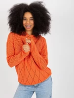 Orange women's summer sweater with hood